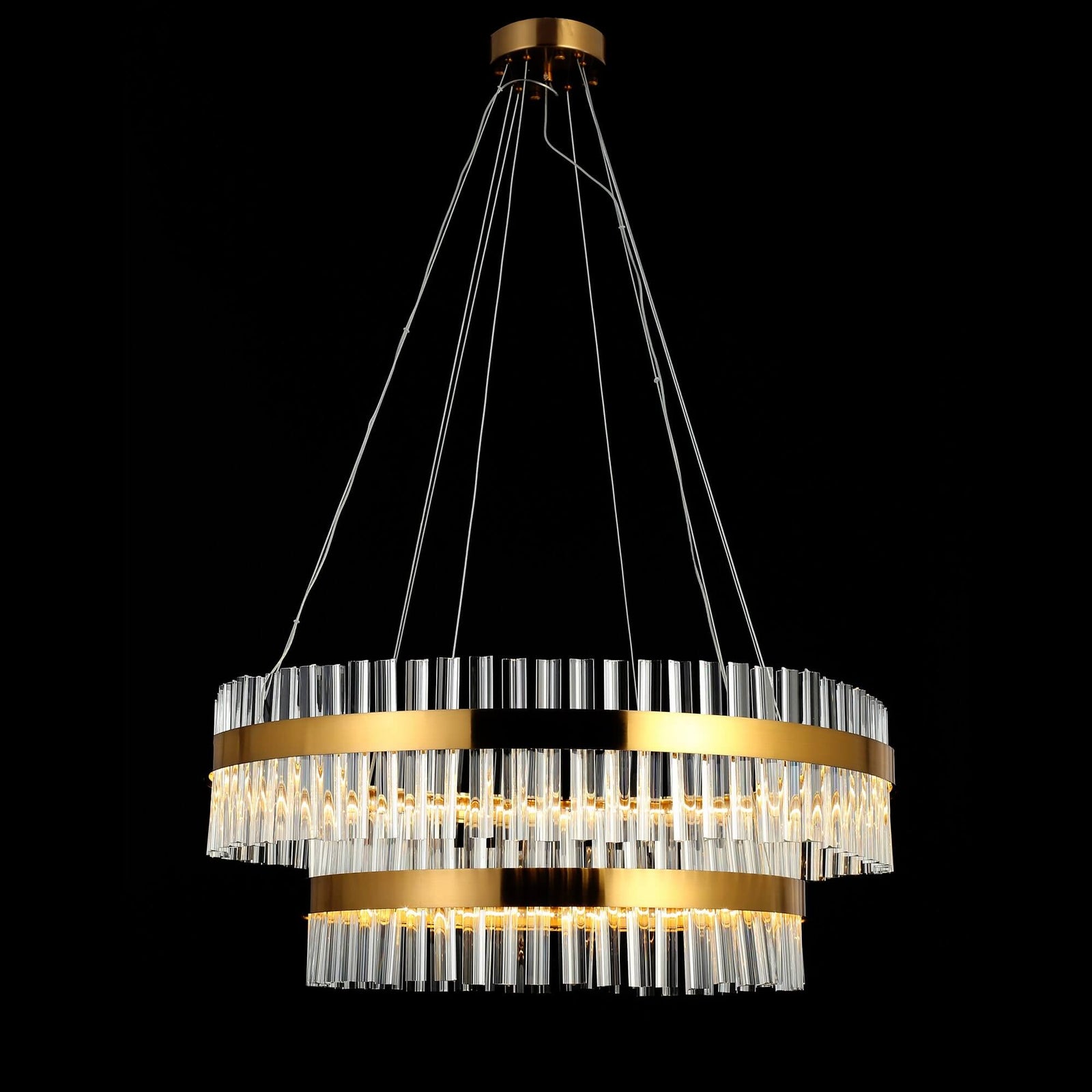 Cauti o lustra aurie cu LED din sticla? ROYAL S2 - Lampa suspendata din sticla si metal, design modern, luxos, impozant pentru living, dining sau dormitor. Cu un aspect relaxant, lampa suspendata ROYAL iti poate asigura starea de spirit pe care o cauti atunci cand ajungi acasa dupa o zi obositoare de munca. Cu o combinatie de metal si sticla aceasta lampa rotunda poate sa-ti serveasca atat in camera de zi cat si in bucatarie. Adaug-o in cosul tau de cumparaturi si bucura-te de alegerea ta!