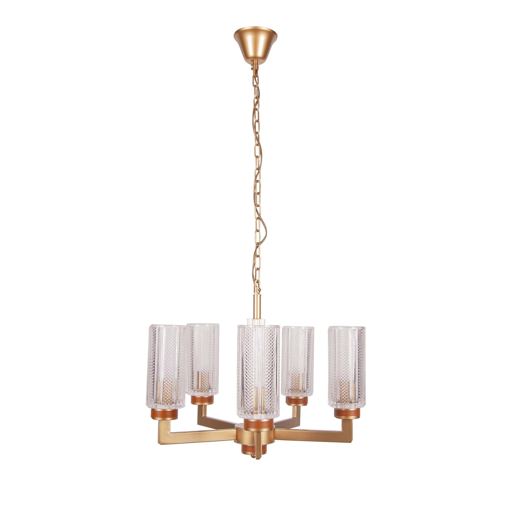 Lustra aurie de metal ALPHONSO S6 cafenie, design clasic, elegant, sofisticat pentru dining