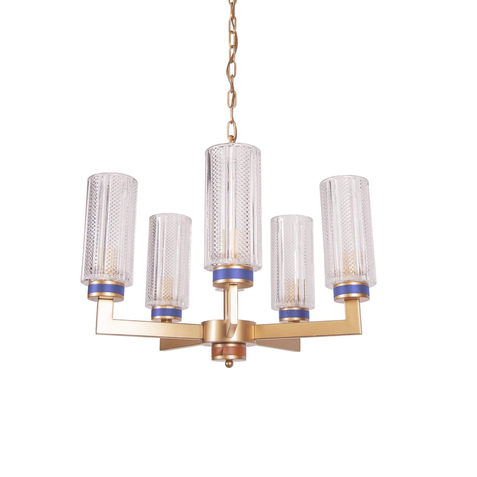 Cumpara lustra aurie de metal ALPHONSO S6 albastra pentru locuinta ta