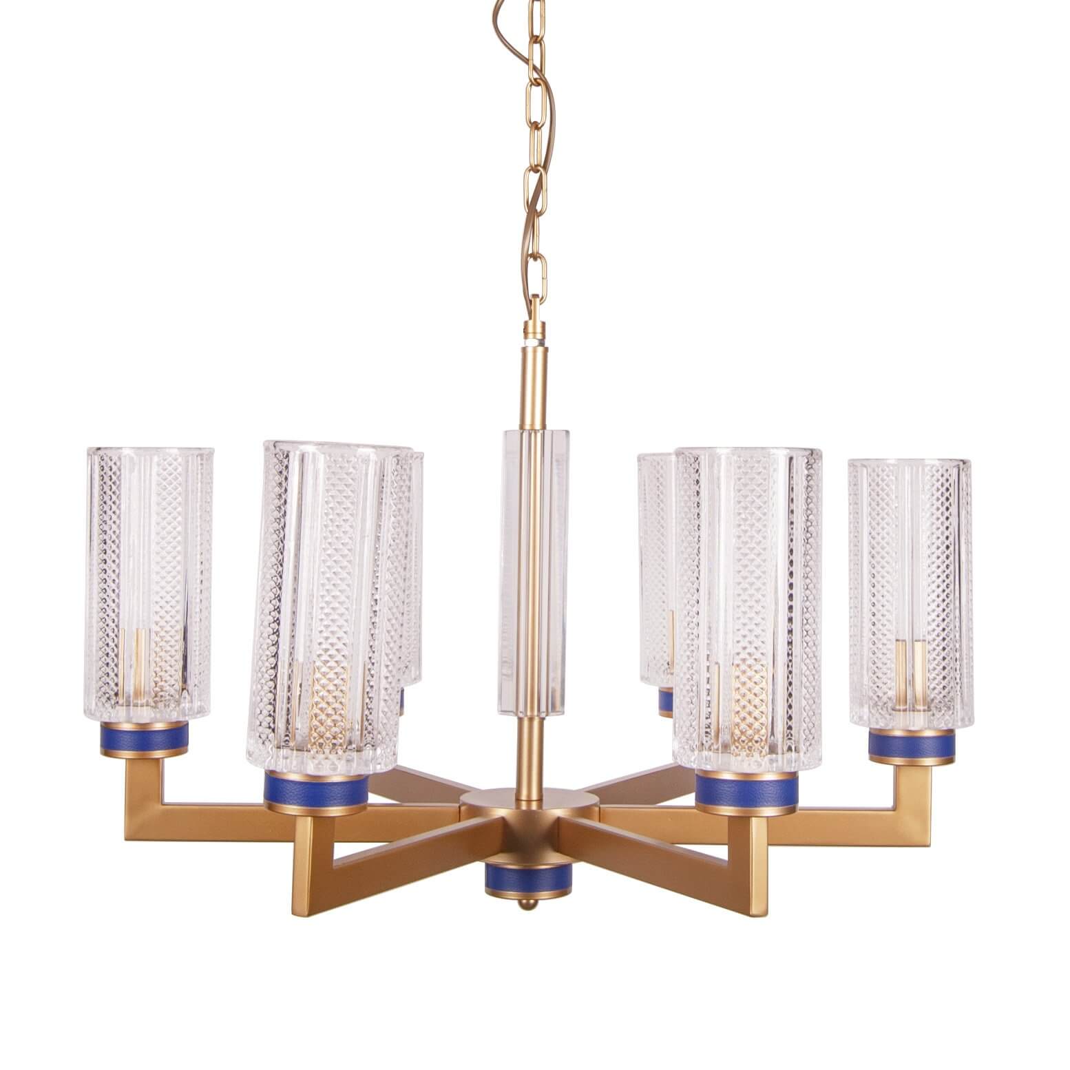 Lustra aurie de metal ALPHONSO S6 albastra, design clasic, elegant, sofisticat DOMICILIO 2021