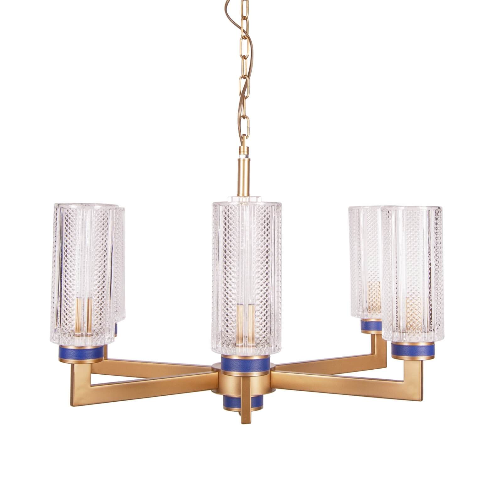 Lustra aurie de metal ALPHONSO S6 albastra, design clasic, elegant, sofisticat DOMICILIO 2021