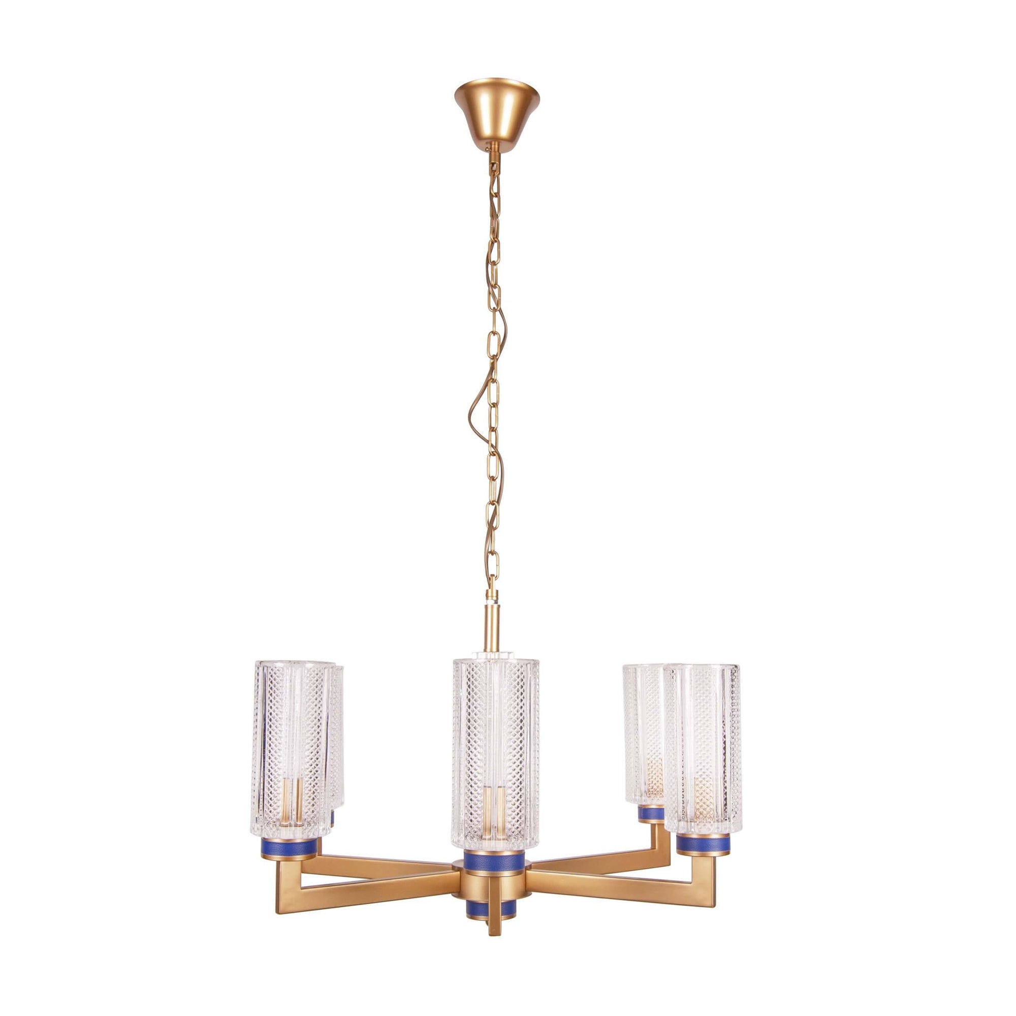 Lustra aurie de metal ALPHONSO S6 albastra, design clasic, elegant, sofisticat pentru locuinta ta