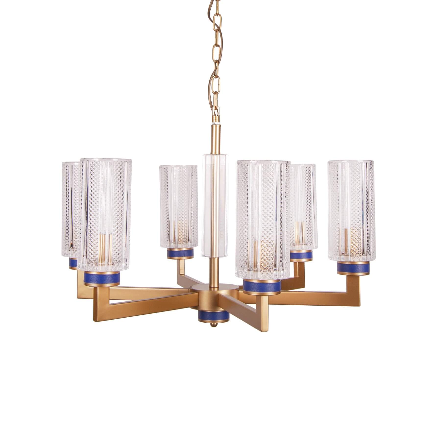 Lustra aurie de metal ALPHONSO S6 albastra, design 2021