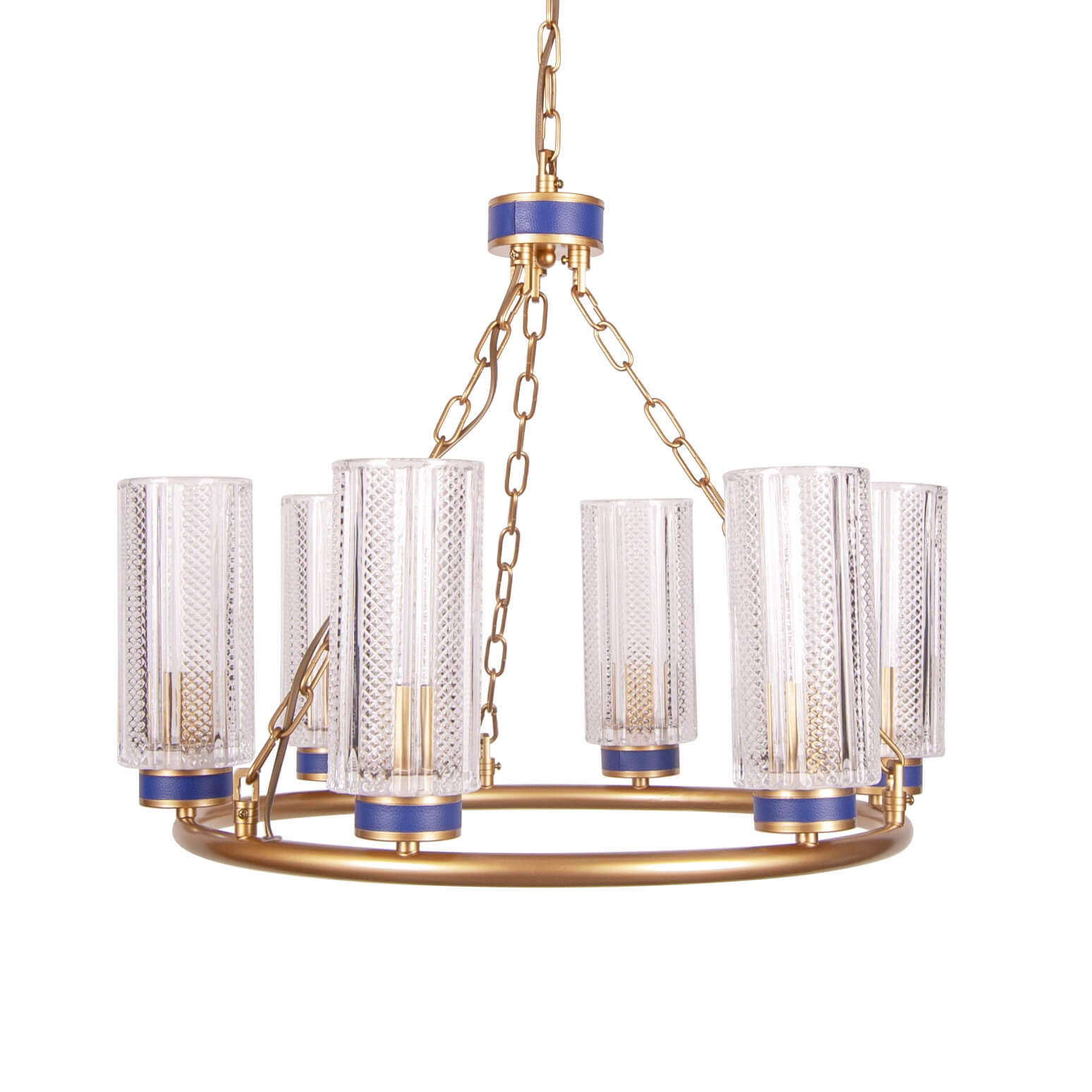 Lustra aurie de metal SANTINO S6 albastra, design clasic, elegant, sofisticat DOMICILIO 2021