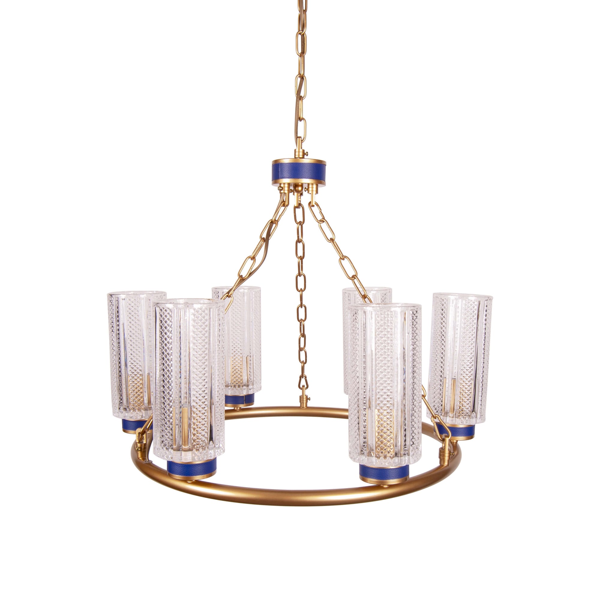 Lustra aurie de metal SANTINO S6 albastra, design 2021