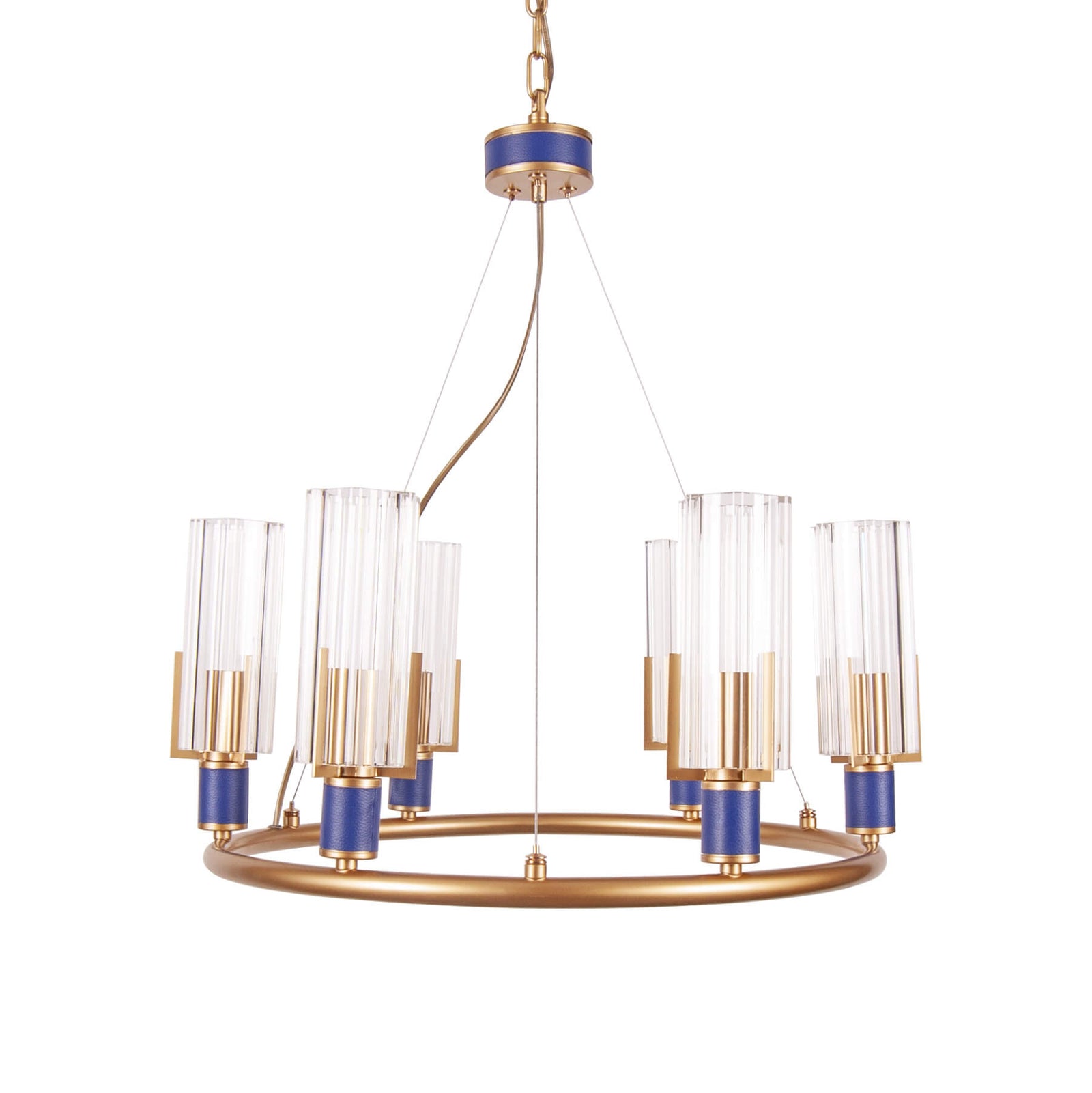 Candelabru auriu de metal TITO S6 albastru, design clasic, elegant, sofisticat DOMICILIO 2021