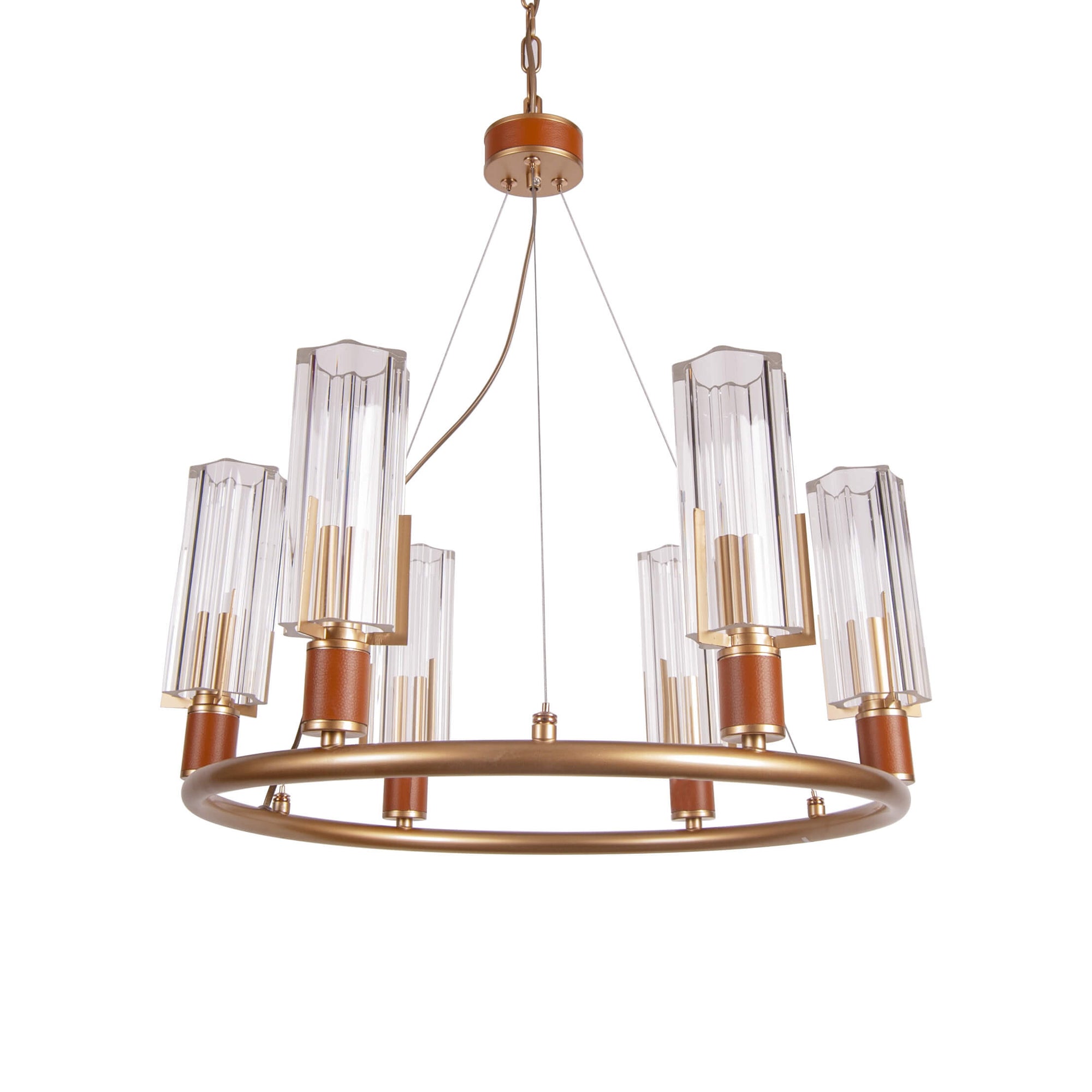 Lustra aurie de metal TITO S6 cafenie, design clasic, elegant, sofisticat pentru dining