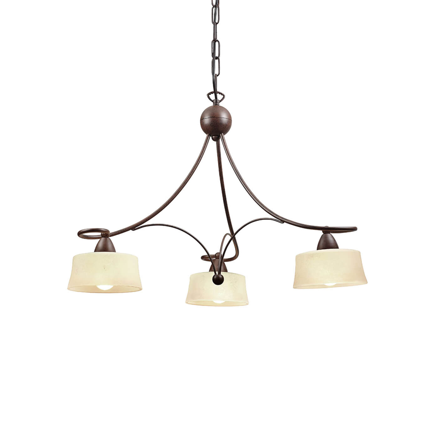 Cauti o lustra maro SIMONA S3 cu abajur de sticla, pentru living, dormitor sau bucatarie, design clasic, elegant din colectia de candelabre si lampi suspendate DOMICILIO?