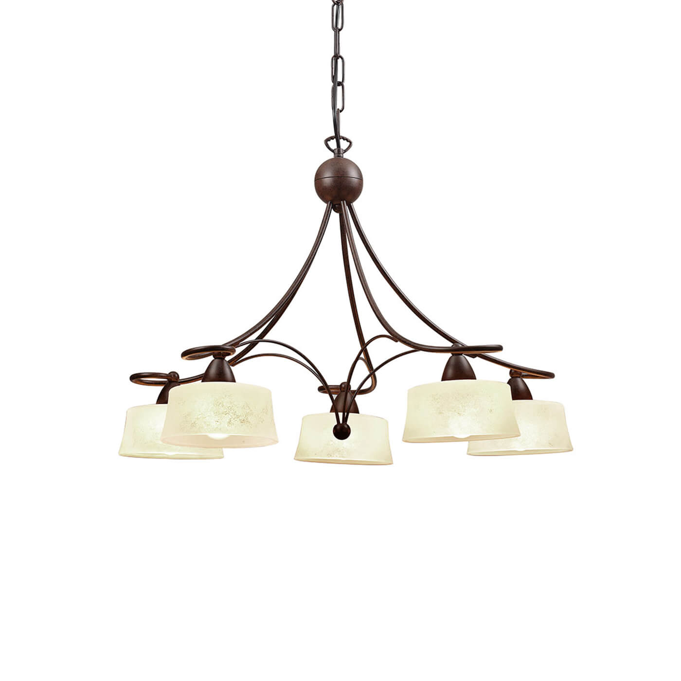 Cauti o lustra maro SIMONA S5 cu abajur de sticla, pentru living, dormitor sau bucatarie, design clasic, elegant din colectia de candelabre si lampi suspendate DOMICILIO?