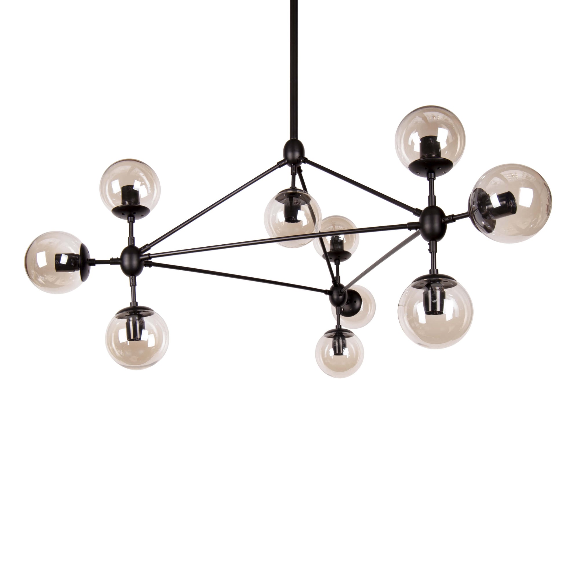 Cauti o Lustra neagra ATOM S1 din metal si sticla - corp de iluminat design industrial pentru sufragerie sau dining din colectia de lampi suspendate DOMICILIO Datorita naturii sale inovatoare, lampa suspendata din gama ATOM lumineaza camera cu stil si garanteaza un efect vizual special.