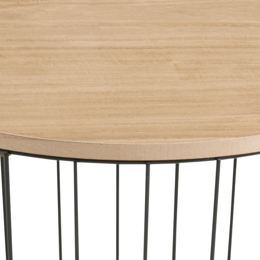 Masa cafea cu spatiu de depozitare LOTUS S1 cu blat de lemn si picior metalic