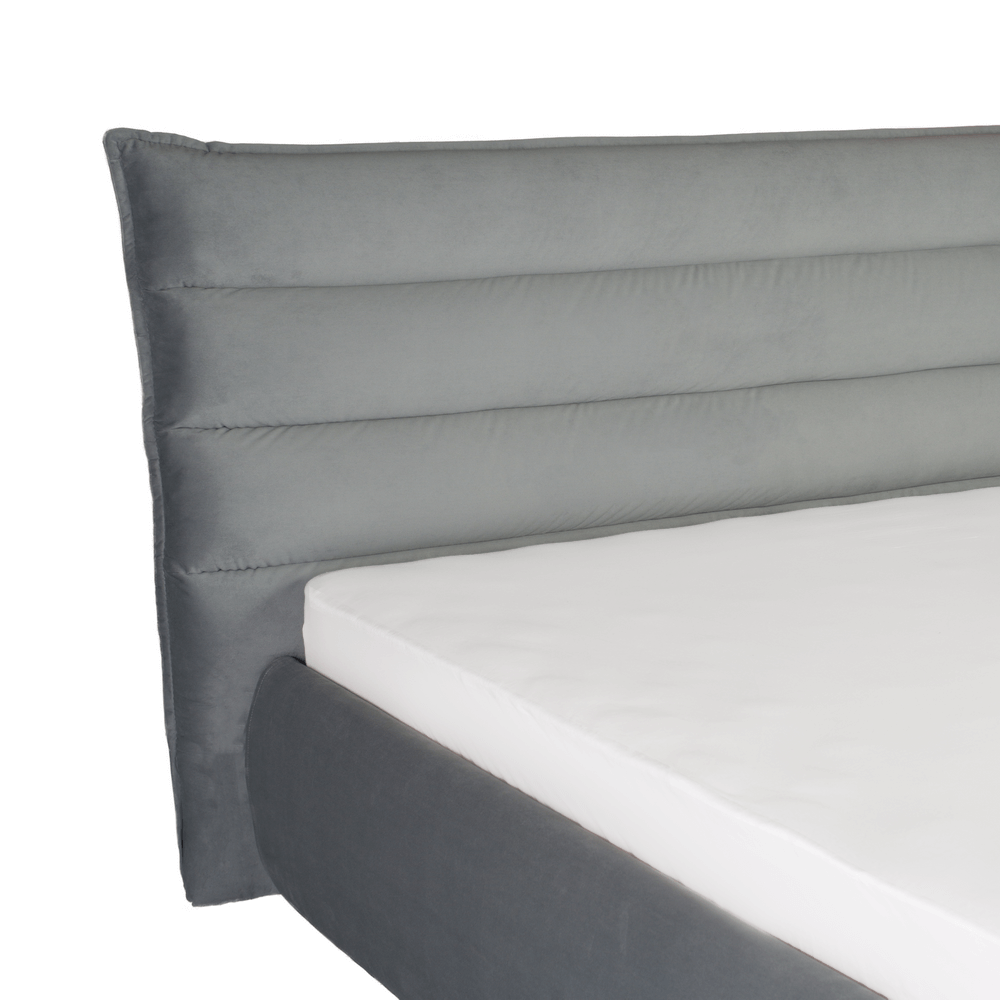 Oferta Pat MILANO gri cu lada depozitare, tapitat, culoare gri deschis, MILANO pat confortabil