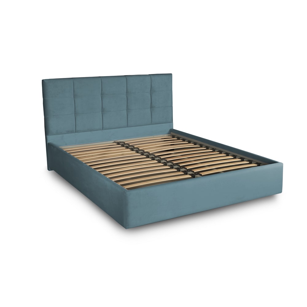 Oferta Padova, culoare aqua, pat pentru dormitor cu lada depozitare mare, colectia Domicilio
