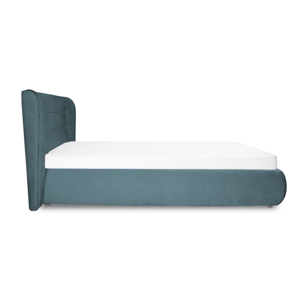 OFERTA Pat tapitat aqua cu lada de depozitare, rabatabil, Pisa