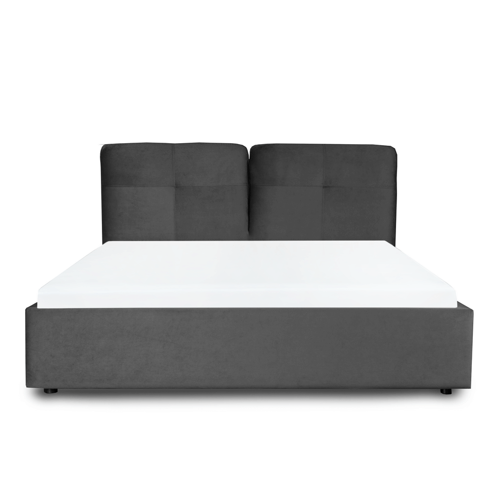 verona pat tapitat gri inchis cu lada depozitare - Paturi ajustabile 160-180 x 200 dormitor