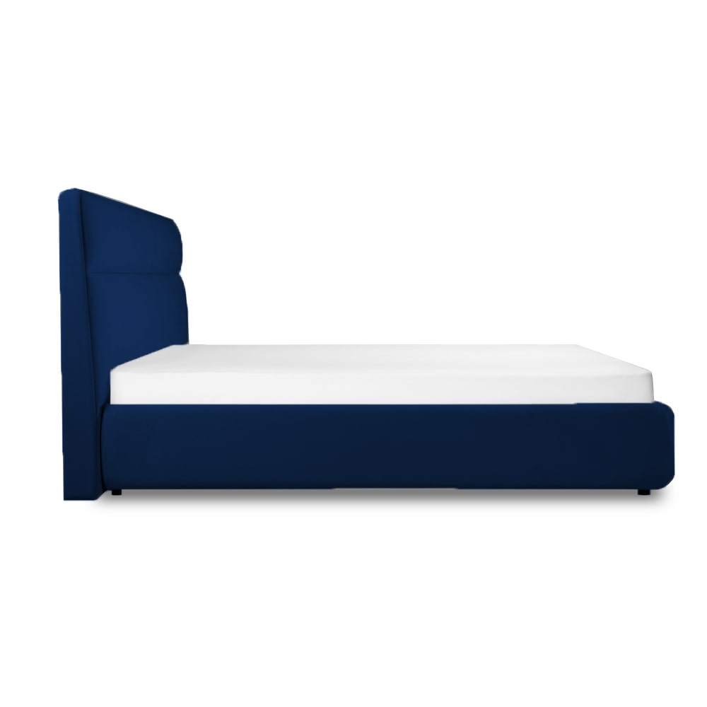 oferta pat tapitat NAPOLI denim cu lada depozitare