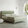 Pat tapitat ALKISTIS 180x200 verde cu somiera