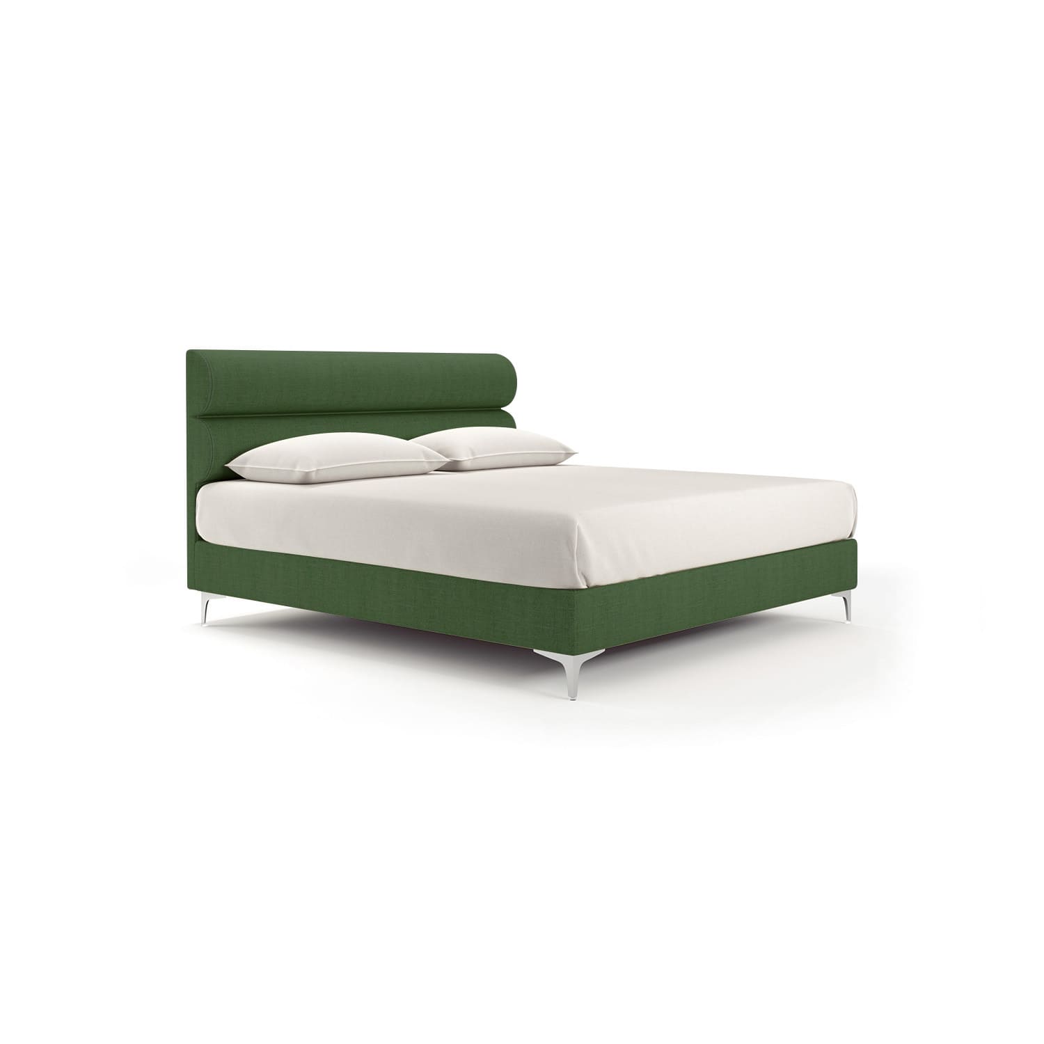 Pat tapitat ALKISTIS 180x200 verde cu somiera, nou, spatios, confortabil