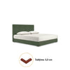 Pat tapitat IASON 160x200 verde cu lada de depozitare