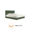 Pat tapitat IASON 180x200 verde cu lada de depozitare, confortabil