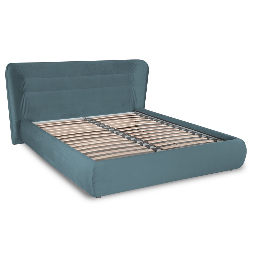 OFERTA Pisa pat tapitat aqua cu somiera fixa 160 x 200