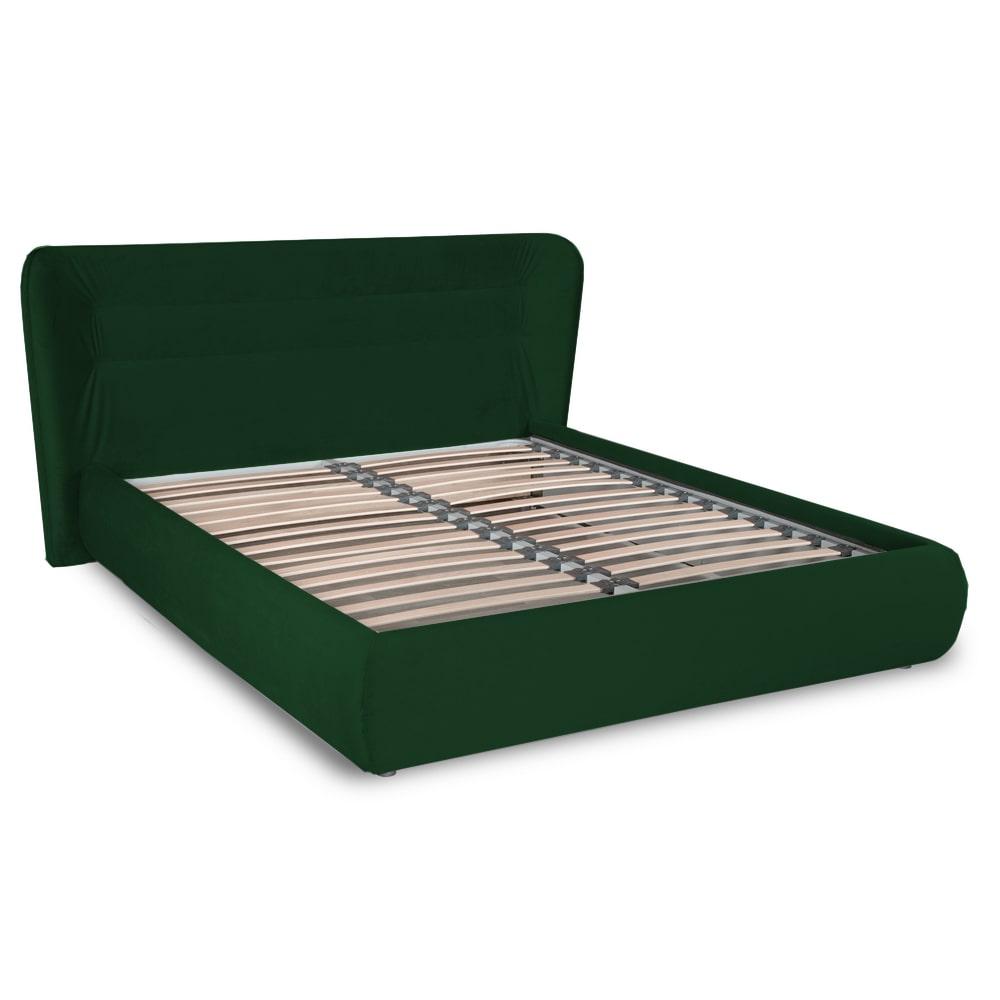 OFERTA Pisa pat tapitat verde inchis cu somiera fixa 160 x 200