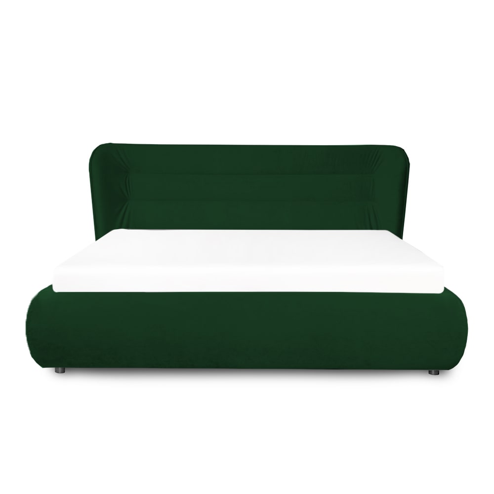 Pisa pat tapitat verde inchis cu somiera fixa 160 x 200
