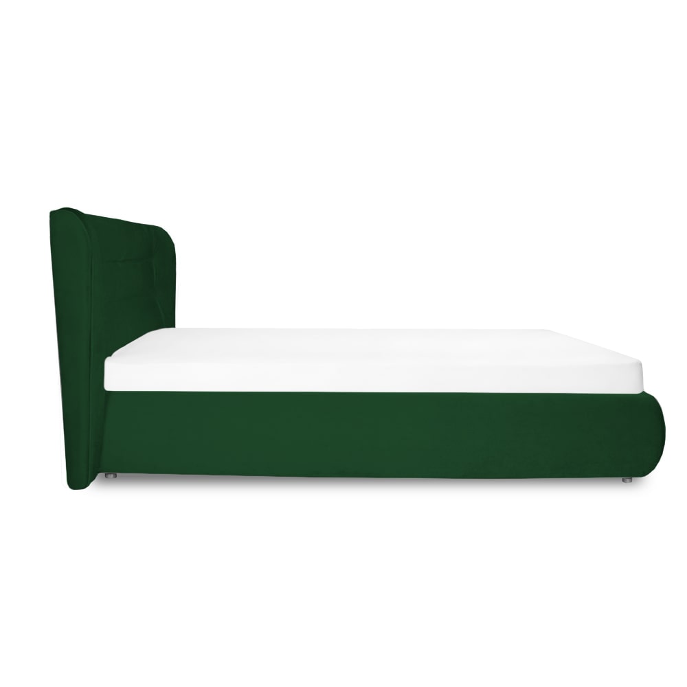 Cauti un Pat tapitat verde inchis cu lada de depozitare, rabatabil, Pisa?