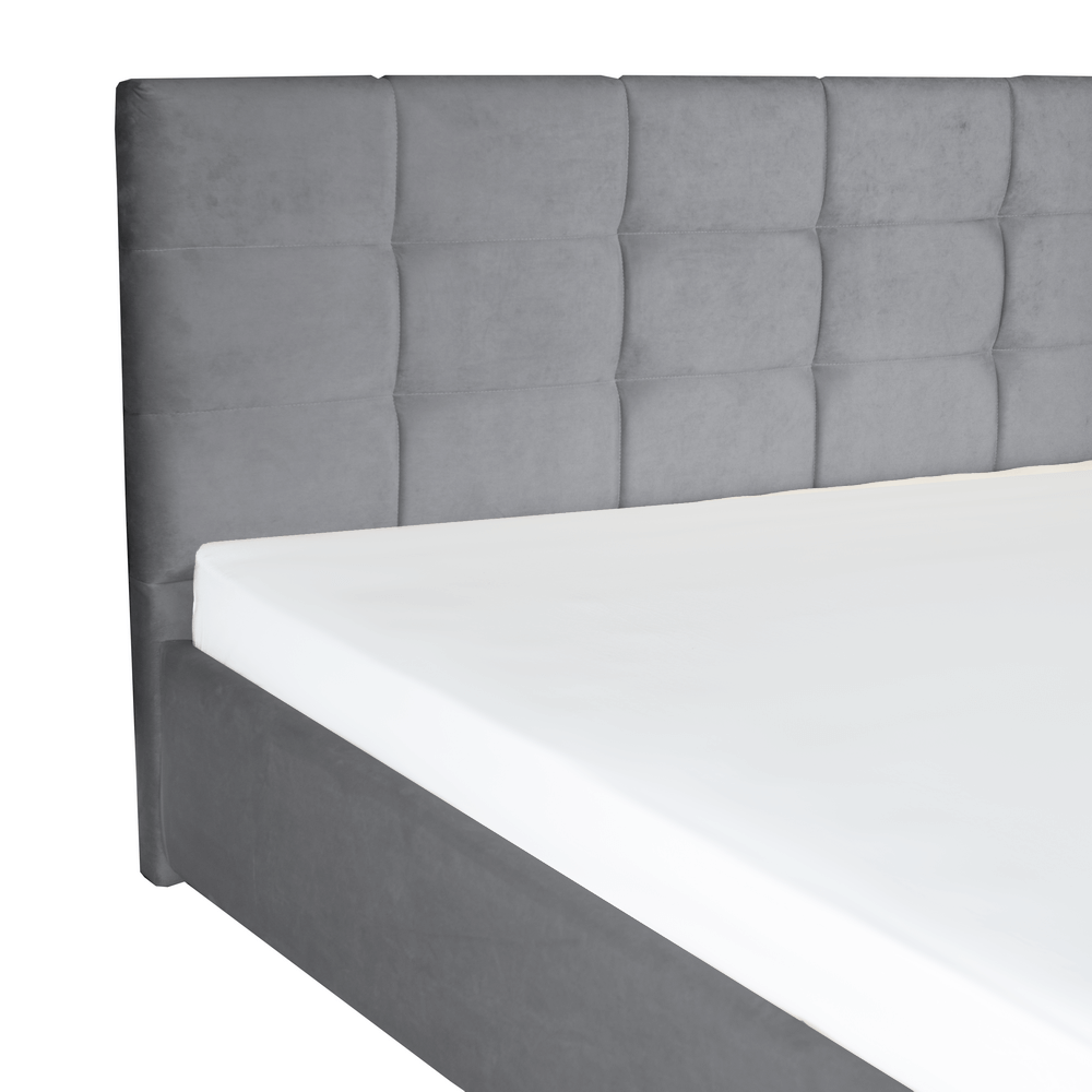 Domicilio Showroom Paturi cu lada depozitare incapatoare - Padova, tapitat crem, pat pentru dormitor cu lada depozitare