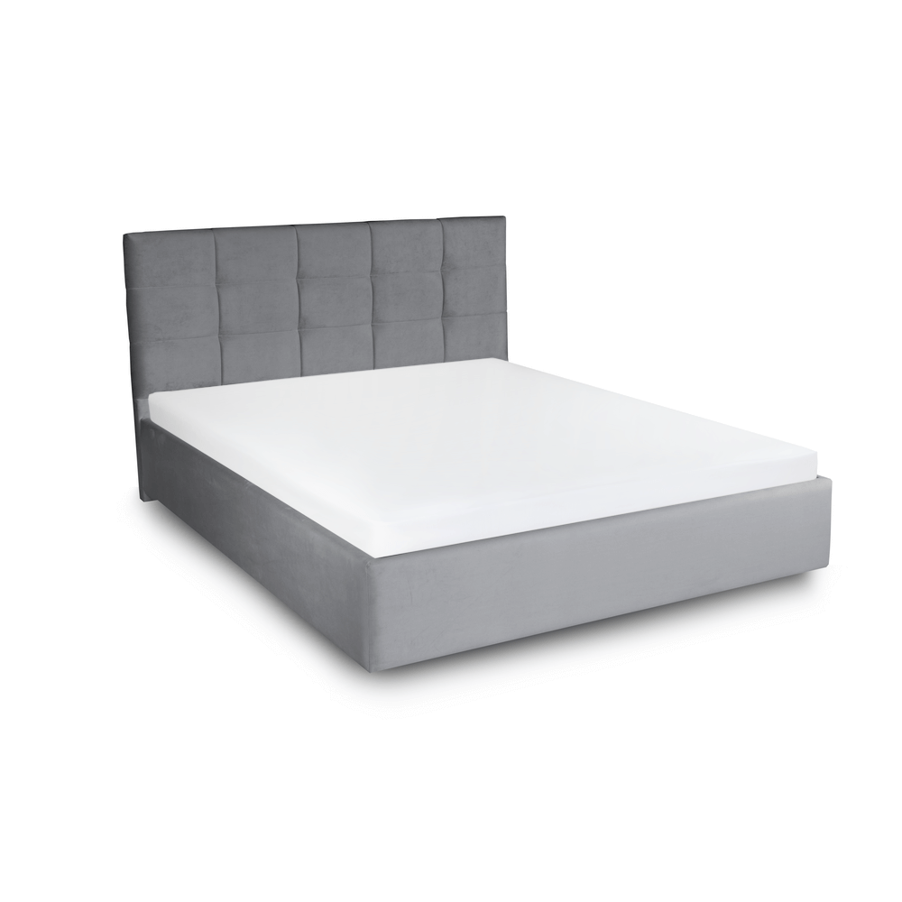 Paturi cu lada depozitare incapatoare - Padova, tapitat crem, pat pentru dormitor cu lada depozitare