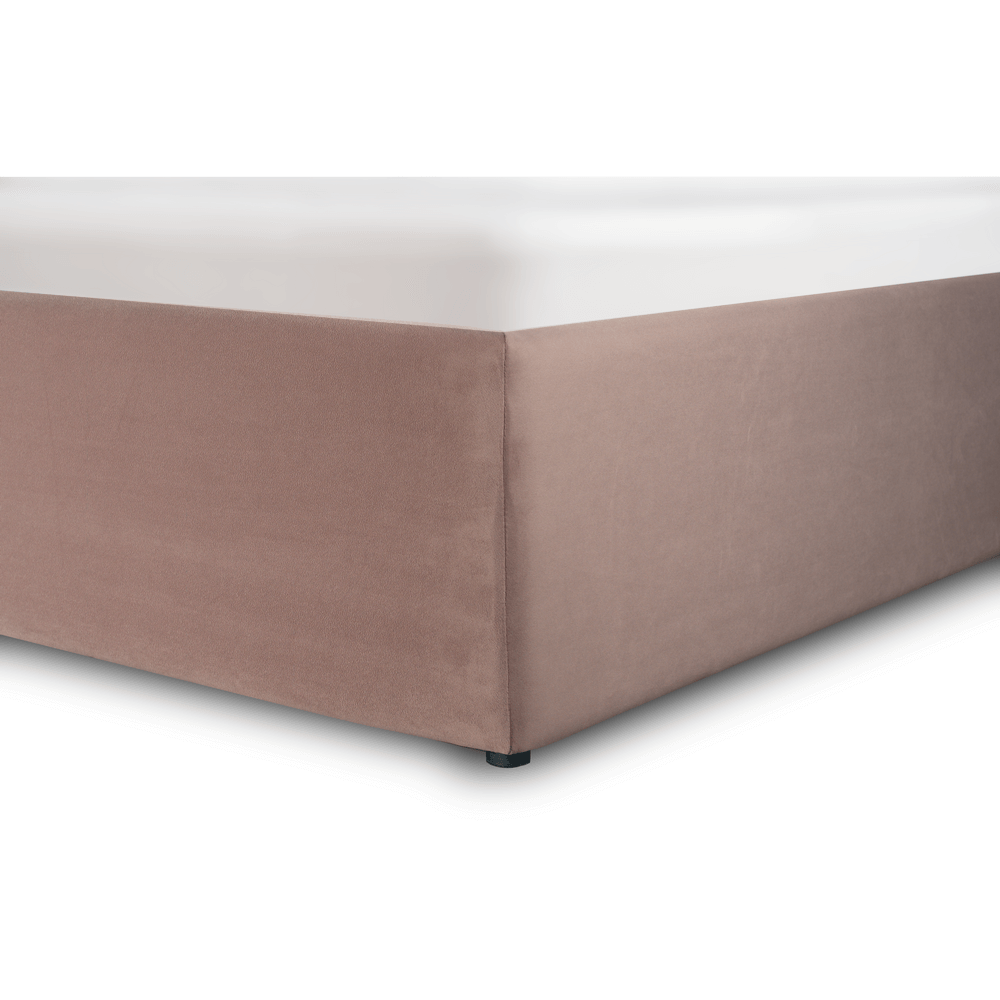 Paturi roz - Pat tapitat cu somiera fixa, culoarea roz, dormitor, 180 x 200 sau 160 x 200, design roz