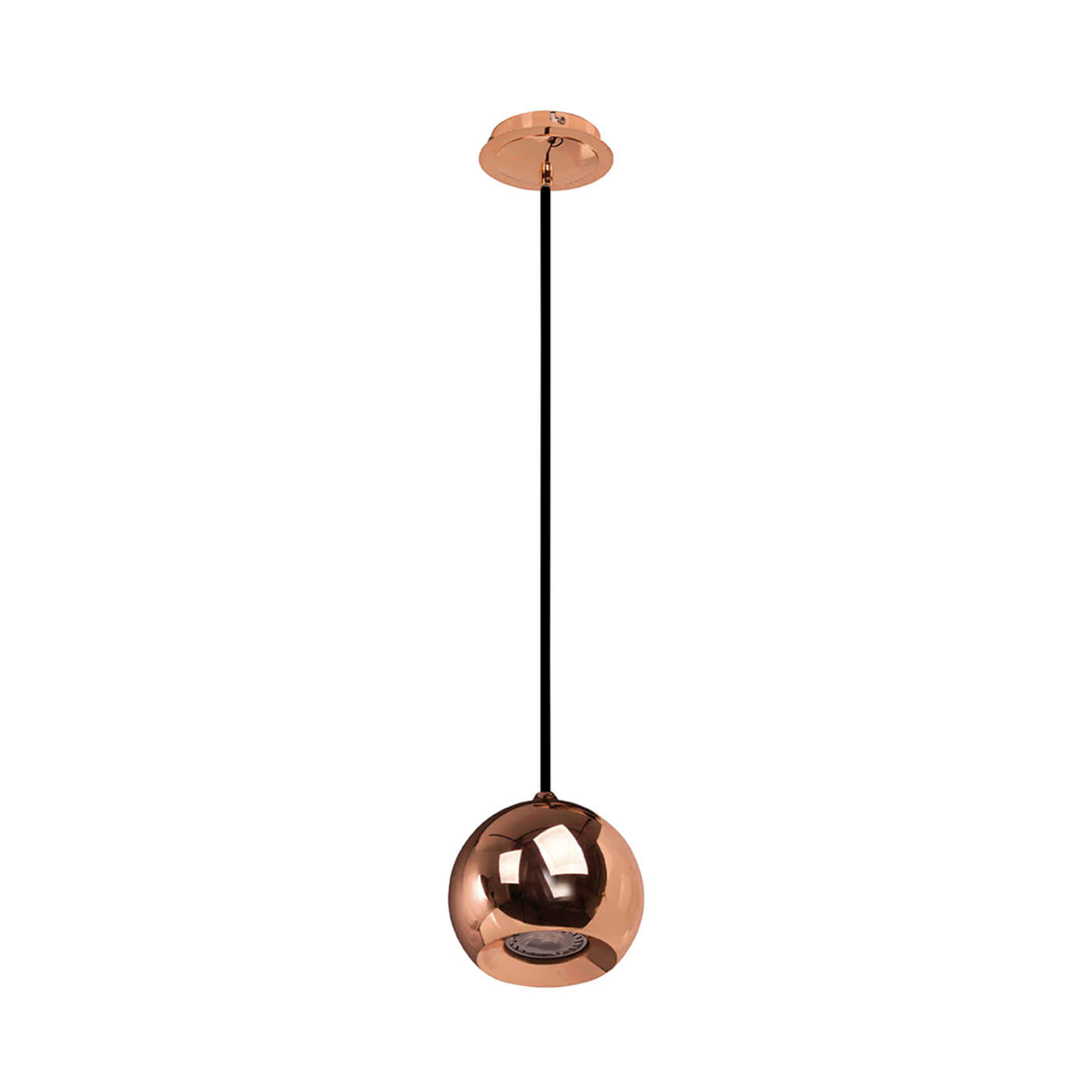 Cauti un pendul BALL cuprat din metal, design modern, minimalist, pentru living, dining sau dormitor din colectia de lustre si candelabre Domicilio?