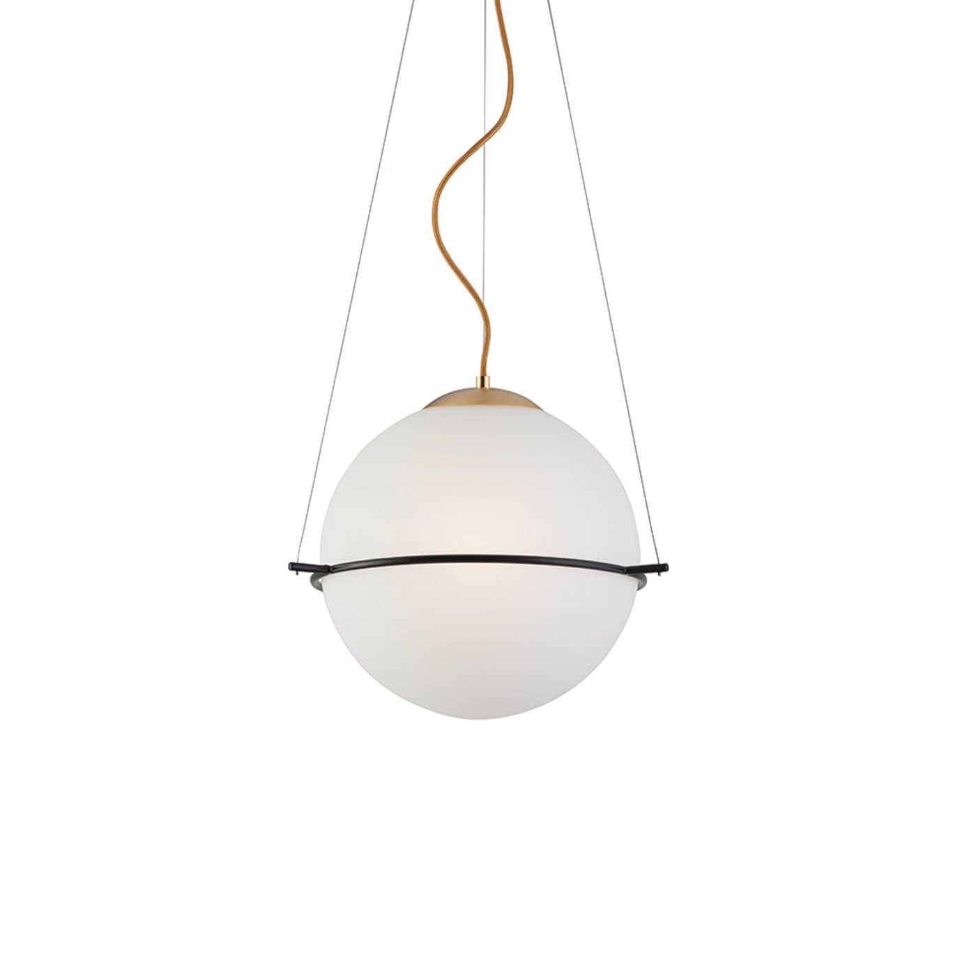 Cauti un pendul FERERO cu glob alb din sticla, design modern, elegant, pentru living, dining sau dormitor din colectia de lustre si candelabre Domicilio?