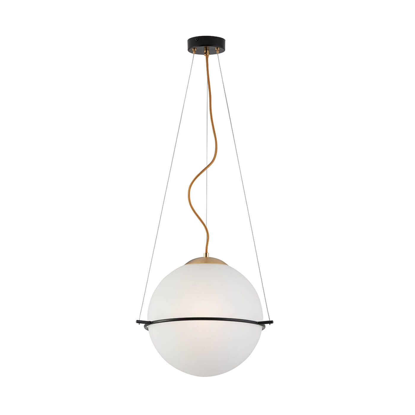 Cauti un pendul FERERO cu glob alb din sticla, design modern, elegant, pentru living, dining sau dormitor din colectia de lustre si candelabre Domicilio?