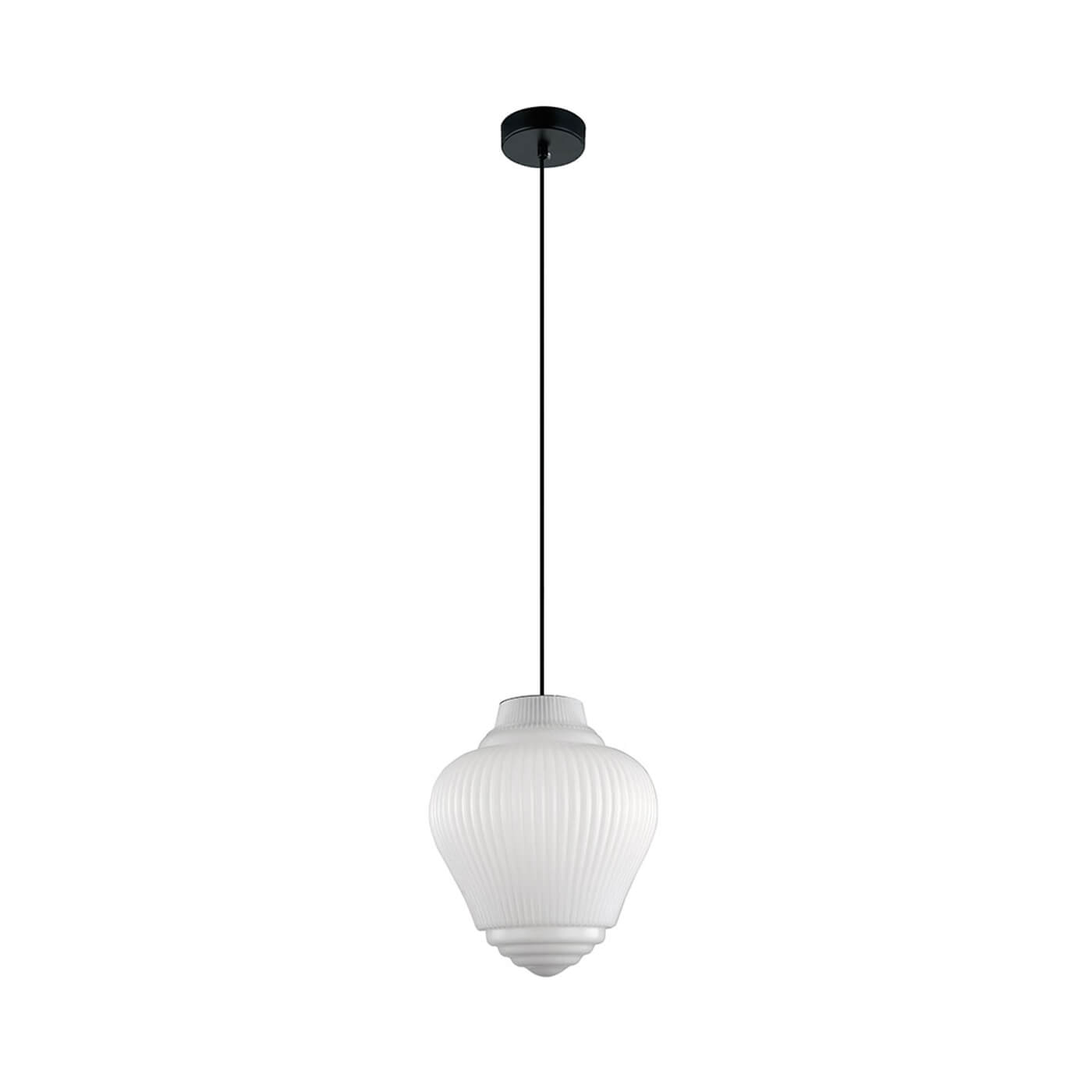 Cauti un pendul alb BOHO S1 cu glob din sticla, design modern, elegant, pentru living, dining sau dormitor din colectia de lustre si candelabre Domicilio?
