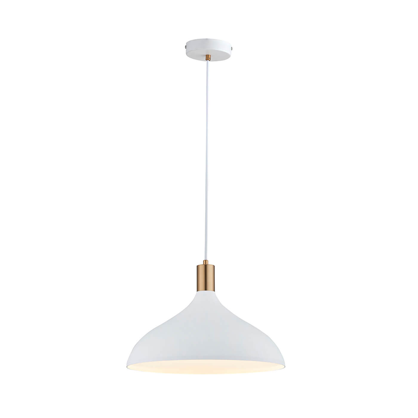 Cauti un pendul alb LAMAS S2 din metal, design modern, minimalist, pentru living, dining sau dormitor din colectia de lustre si candelabre Domicilio?
