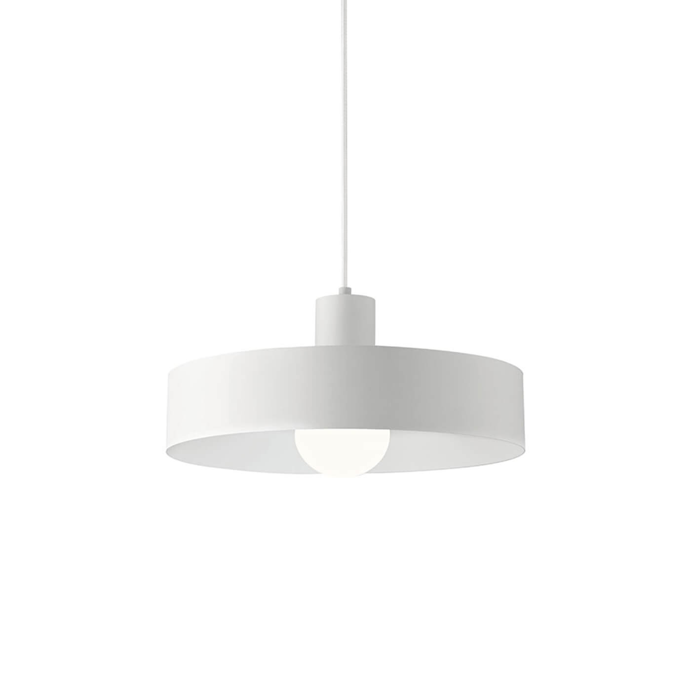 Cauti un pendul alb NORTON S2 din metal, design elegant, modern, pentru living, dining sau dormitor?