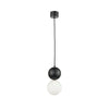 Pendul alb-negru STONE 14 cu glob de sticla, design elegant, minimalist, pentru living, dining sau dormitor