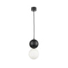 Pendul alb-negru STONE 18 cu glob de sticla, design elegant, minimalist, pentru living, dining sau dormitor