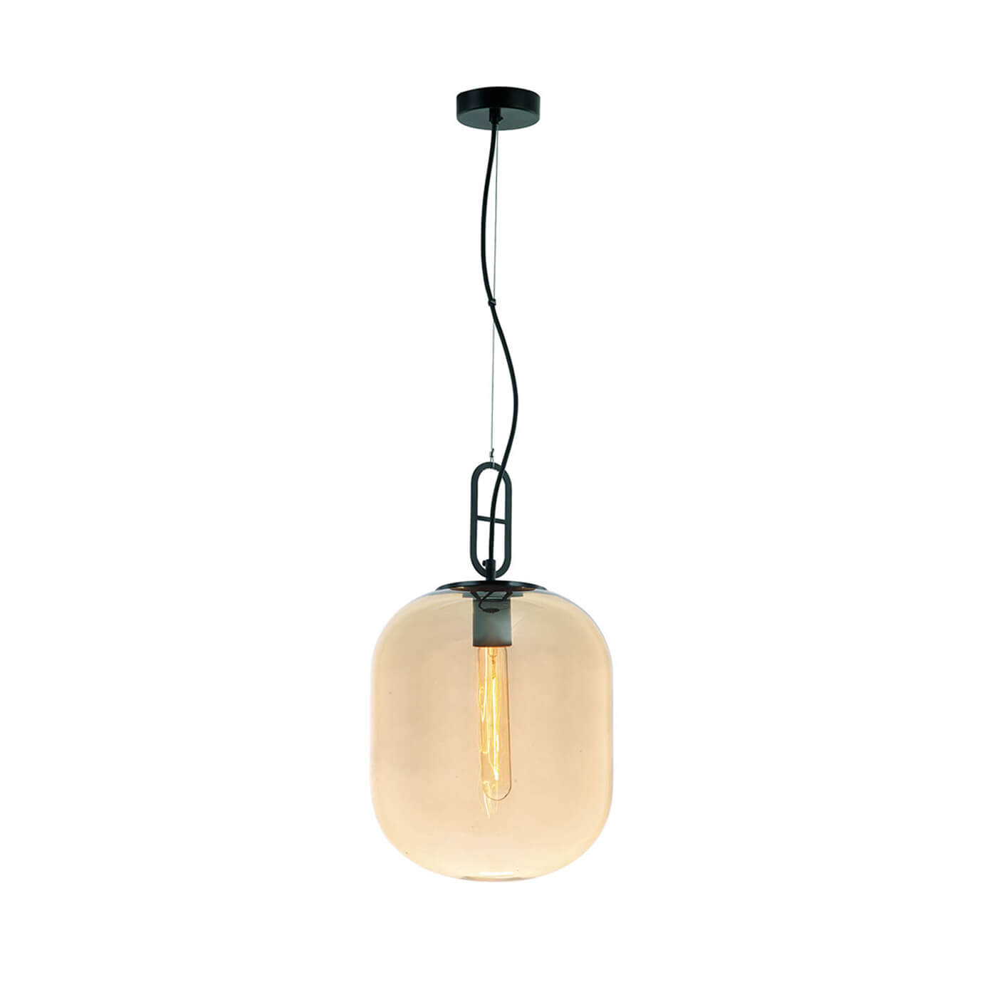 Cauti un pendul ambrat RETRO 25 cu glob de sticla, design modern, elegant, pentru living, dining sau dormitor din colectia de lustre si candelabre Domicilio?