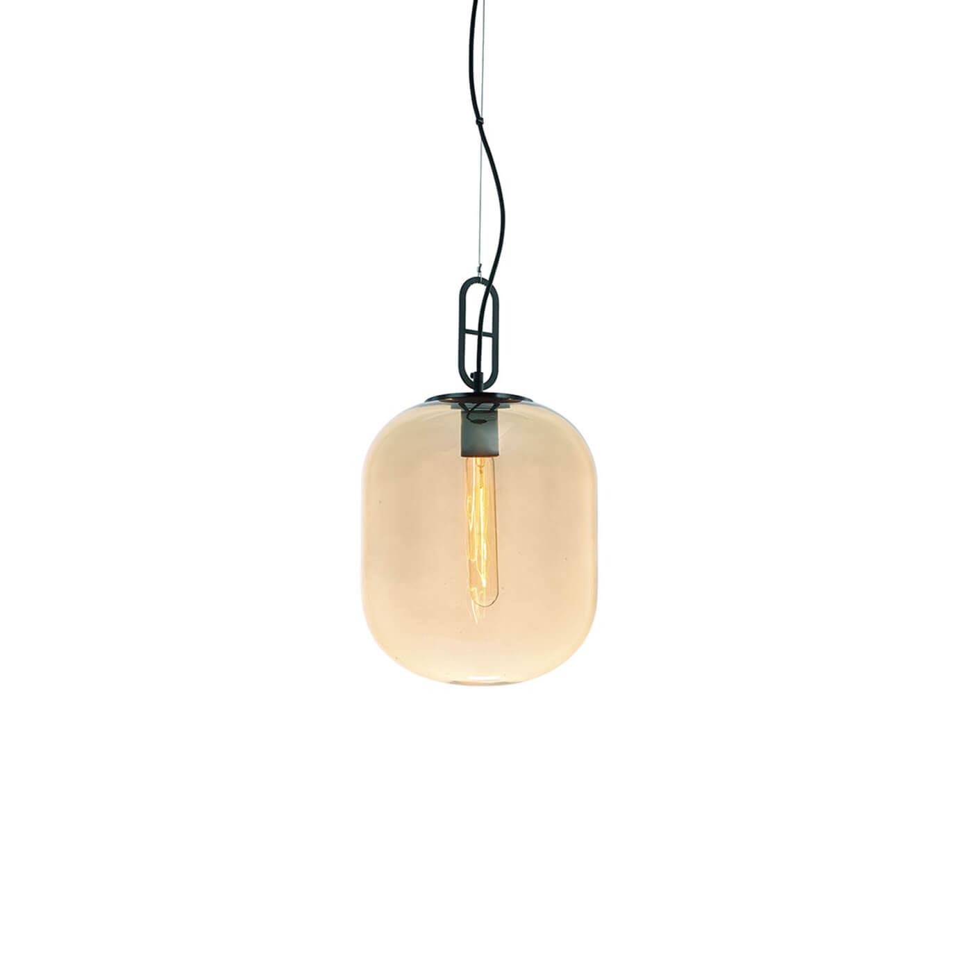 Cauti un pendul ambrat RETRO 25 cu glob de sticla, design modern, elegant, pentru living, dining sau dormitor din colectia de lustre si candelabre Domicilio?