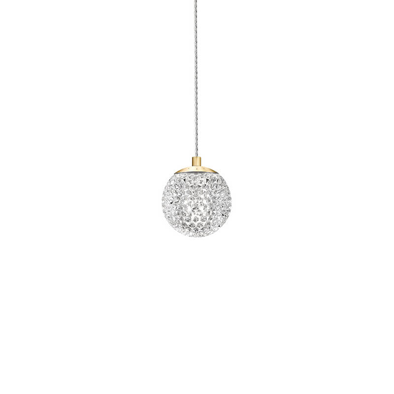 Pendul auriu DIAMOND S1 cu glob transparent pentru dormitor sau living