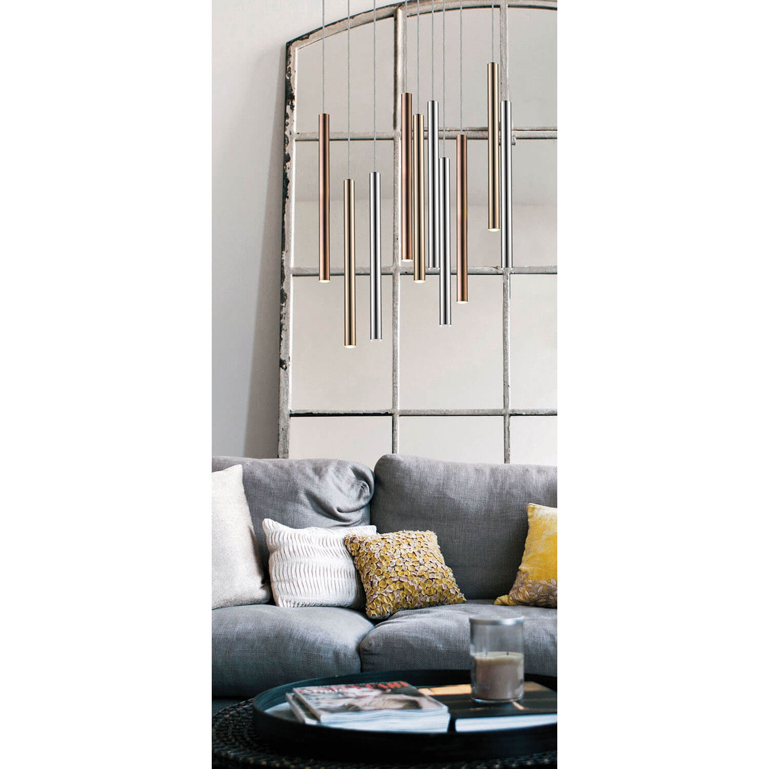 Cauti un pendul cuprat ELLIOT cu LED 5W, design modern, pentru living, dining sau dormitor din colectia de lustre si candelabre Domicilio?