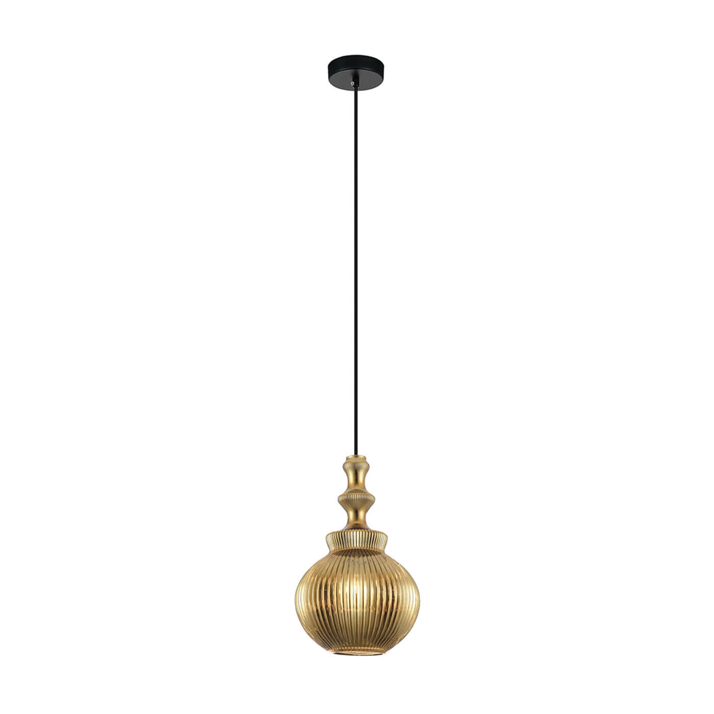 Cauti un pendul auriu JAKARTA 18 cu abajur din sticla, design modern, minimalist, pentru living, dining sau dormitor din colectia de lustre si candelabre Domicilio?