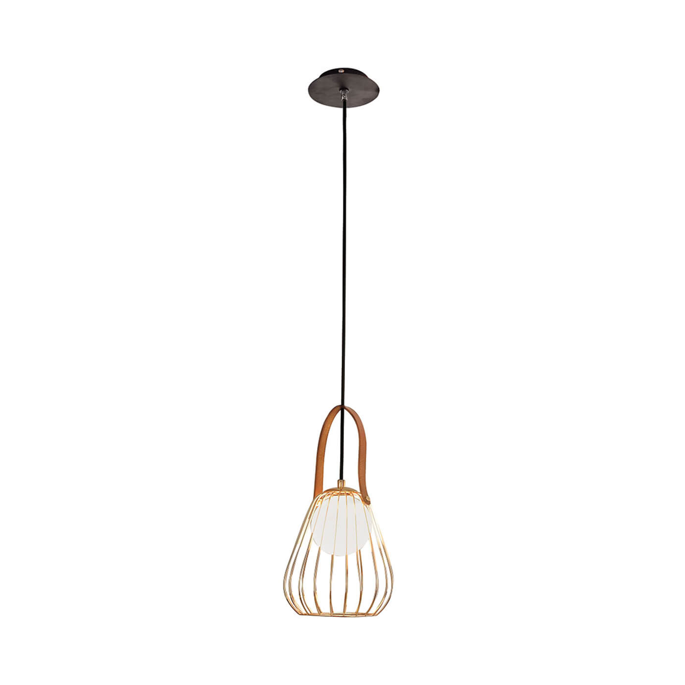Cauti un pendul auriu LEVIK din metal cu glob de sticla, design modern, elegant, pentru living, dining sau dormitor din colectia de lustre si candelabre Domicilio?