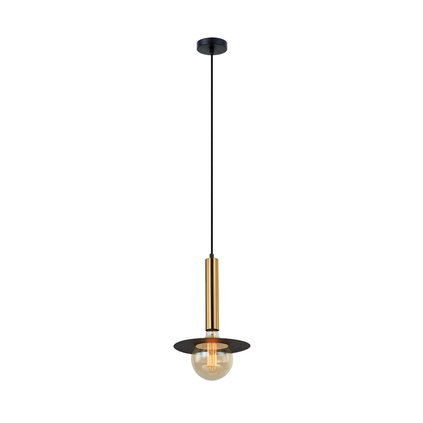 Cauti un pendul auriu negru LOUIS din metal, design elegant, minimalist, pentru living, dining sau dormitor din colectia de lustre si candelabre Domicilio?