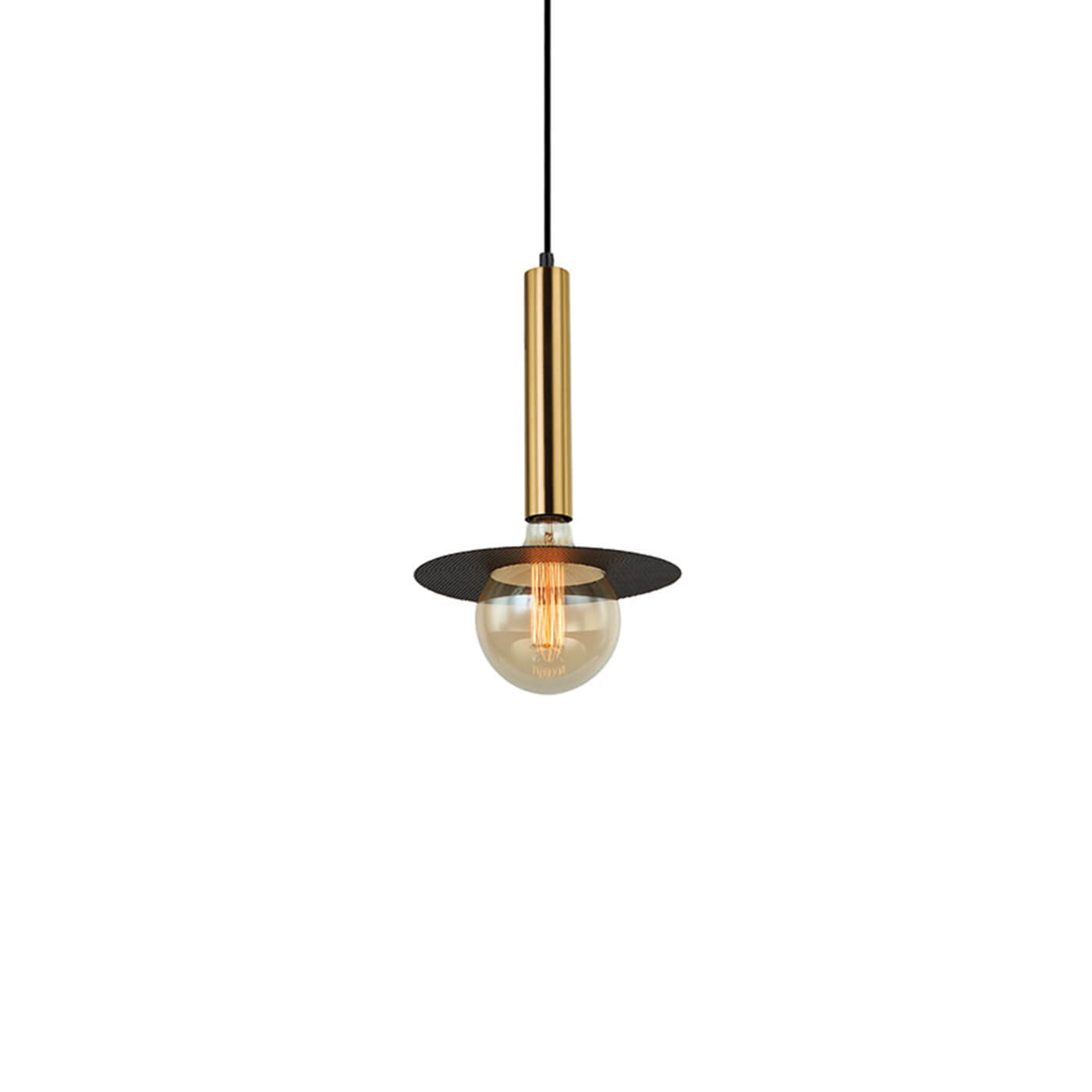 Cauti un pendul auriu negru LOUIS din metal, design elegant, minimalist, pentru living, dining sau dormitor din colectia de lustre si candelabre Domicilio?