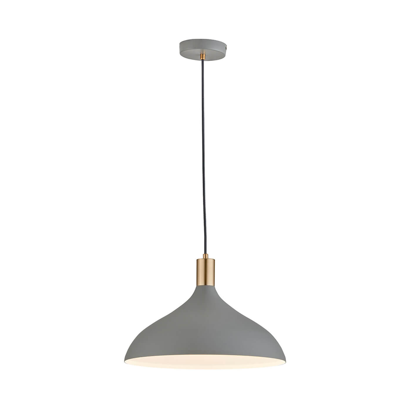 Un pendul gri LAMAS S2 din metal, design modern, minimalist, pentru living, dining sau dormitor din colectia de lustre si candelabre Domicilio