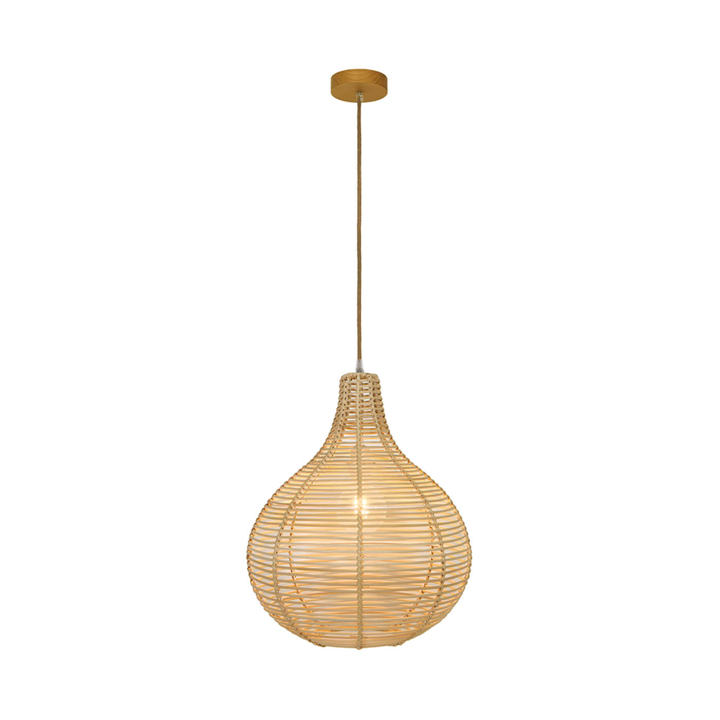 Cauti un pendul natur BOLITA S1 din ratan si lemn, design modern, pentru living, dining sau dormitor din colectia de lustre si candelabre Domicilio?