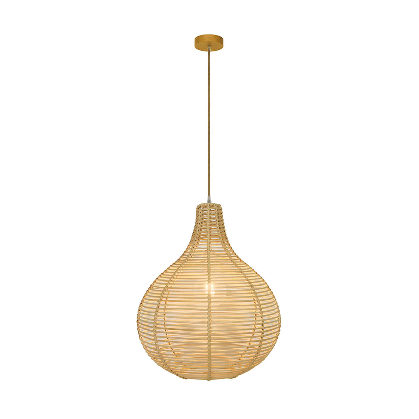 Cauti un pendul natur BOLITA S2 din ratan si lemn, design modern, pentru living, dining sau dormitor din colectia de lustre si candelabre Domicilio?